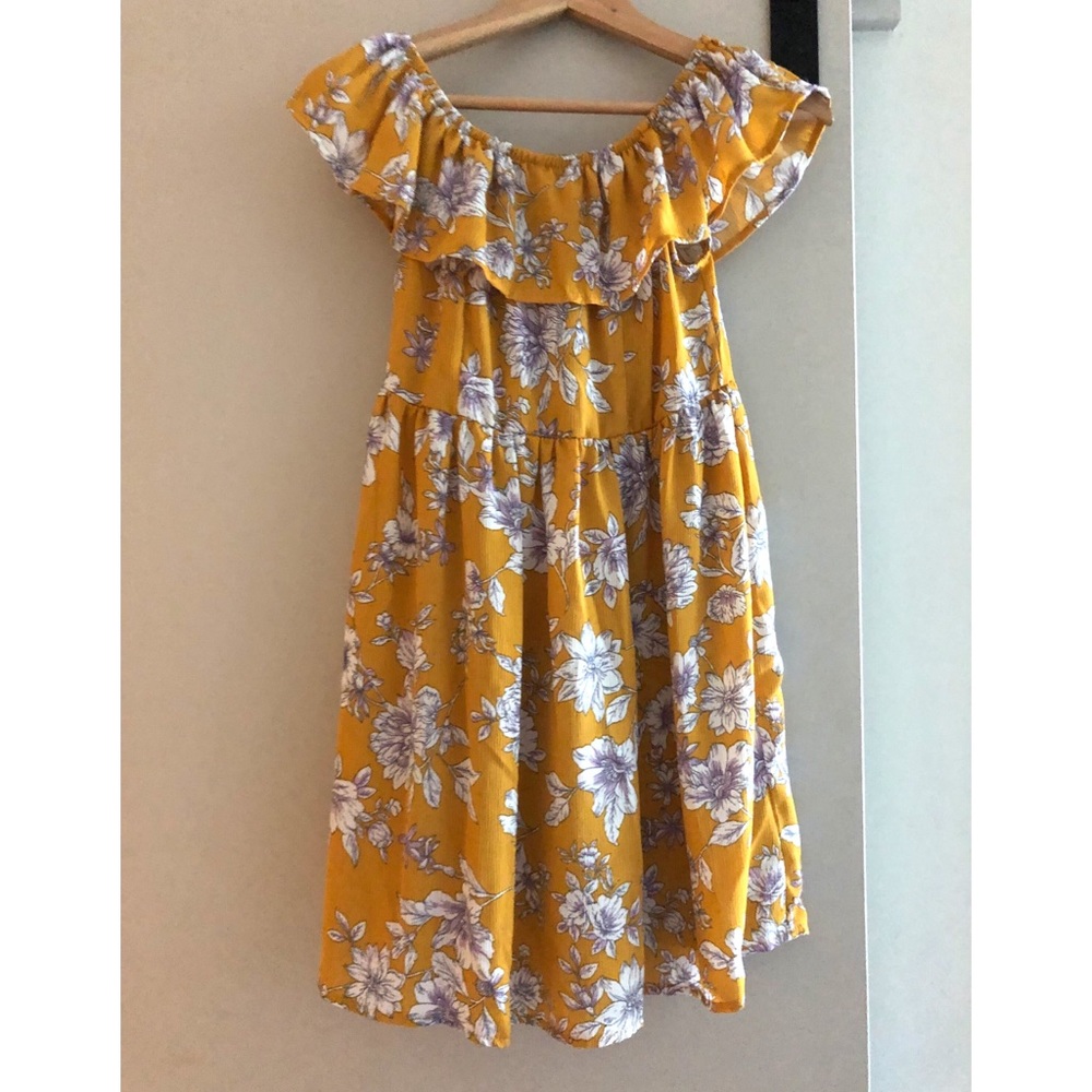 Xhilararion yellow floral dress. Never been worn!